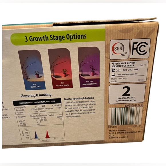 NEW LED Grow Lights Indoor Plants Hydroponics Dual Head Plant 3 Stages - Picture 3 of 3